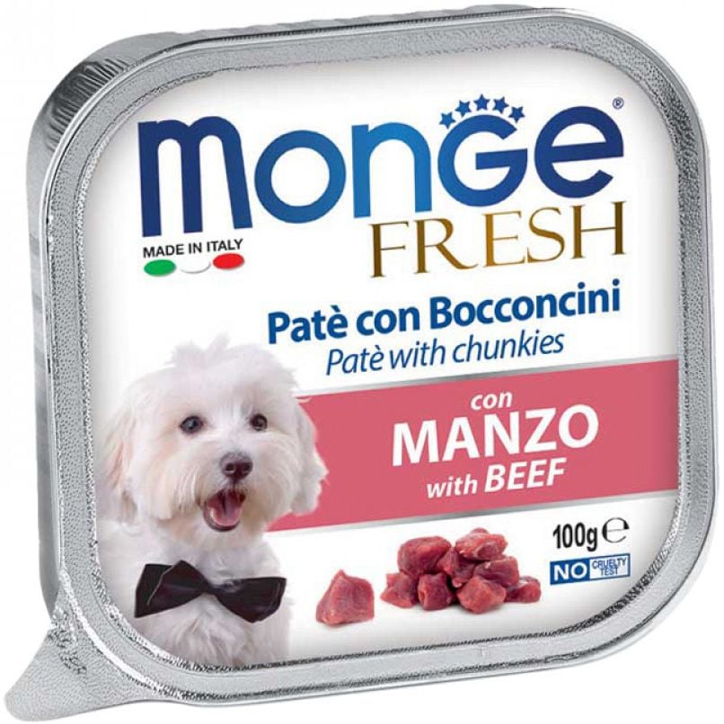 Влажный корм Monge Dog Fresh с говядиной, 100 г - фото 1