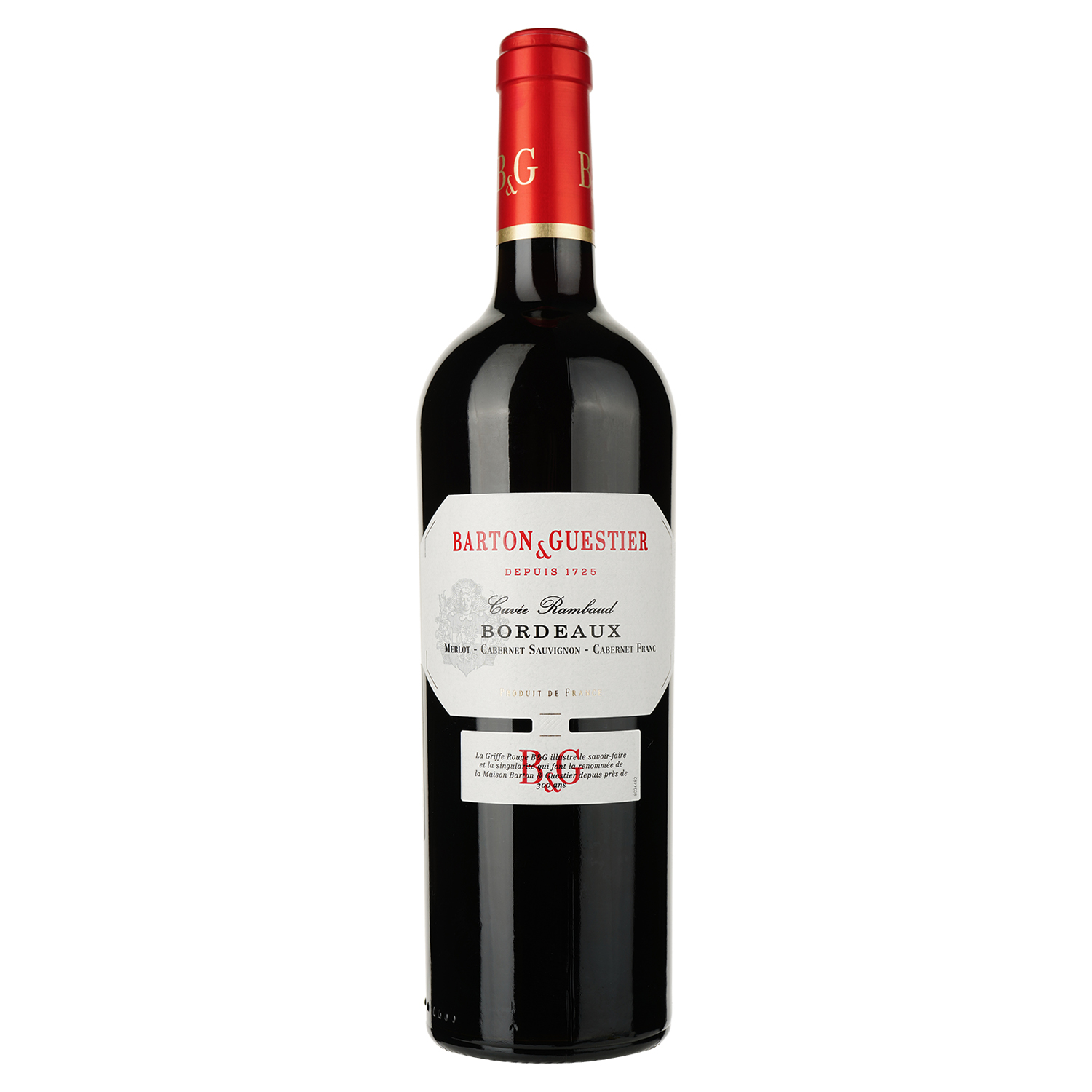 Вино Barton&Guestier Bordeaux Rouge, червоне, сухе, 13%, 0,75 л (371320) - фото 1