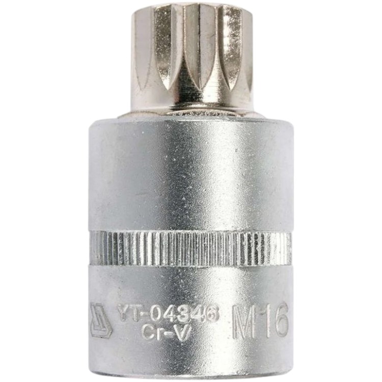 Головка торцева Yato квадрат 1/2" Spline M16 L= 55 мм (YT-04346) - фото 1