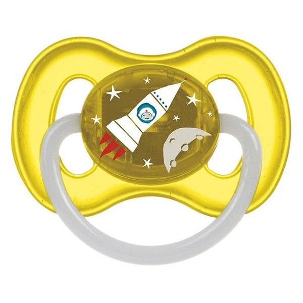 Пустушка латексна Canpol Babies Space, кругла, 6-18 міс., жовтий (23/222_yel) - фото 1