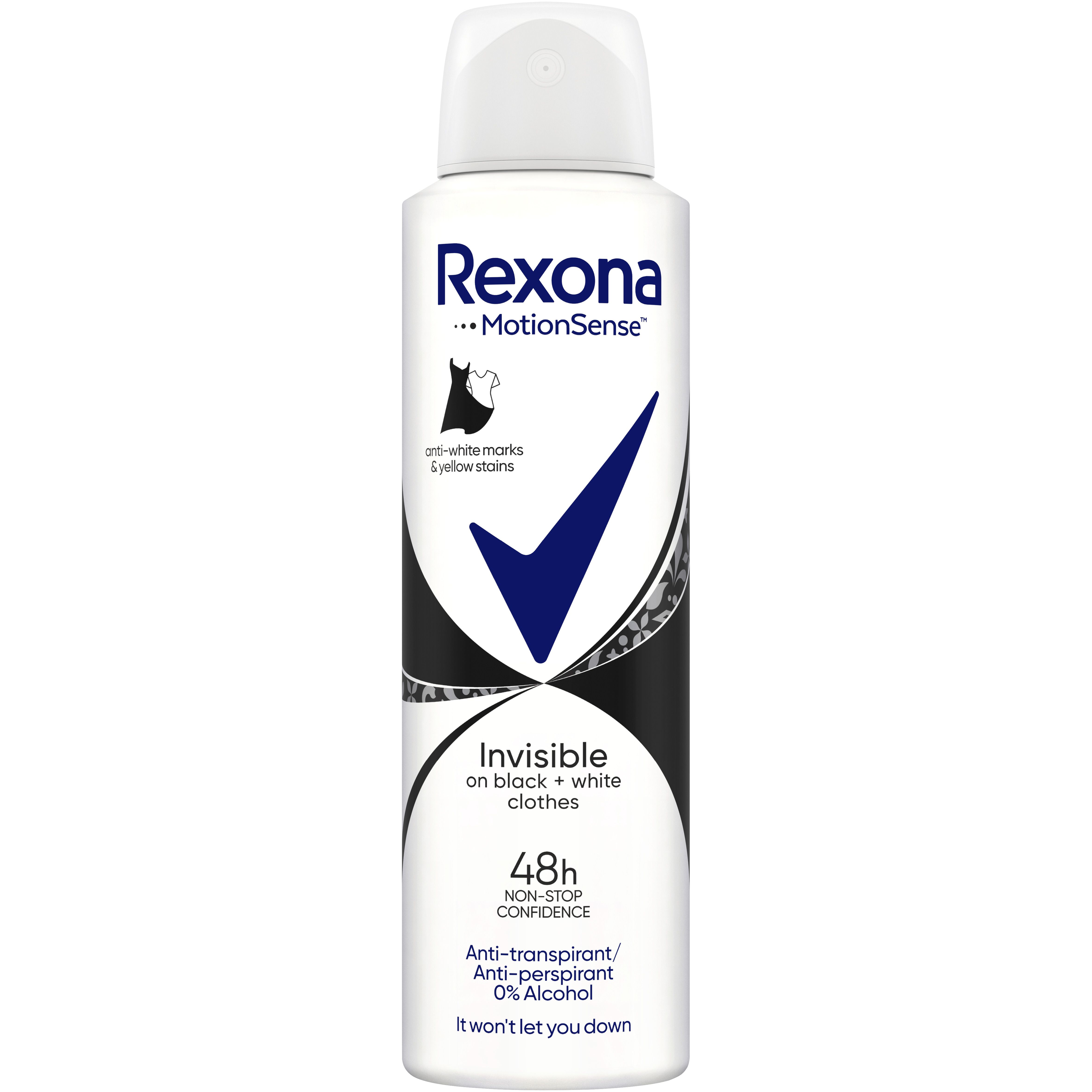 Дезодорант-антиперспірант Rexona Невидима на чорному та білому 150 мл - фото 1