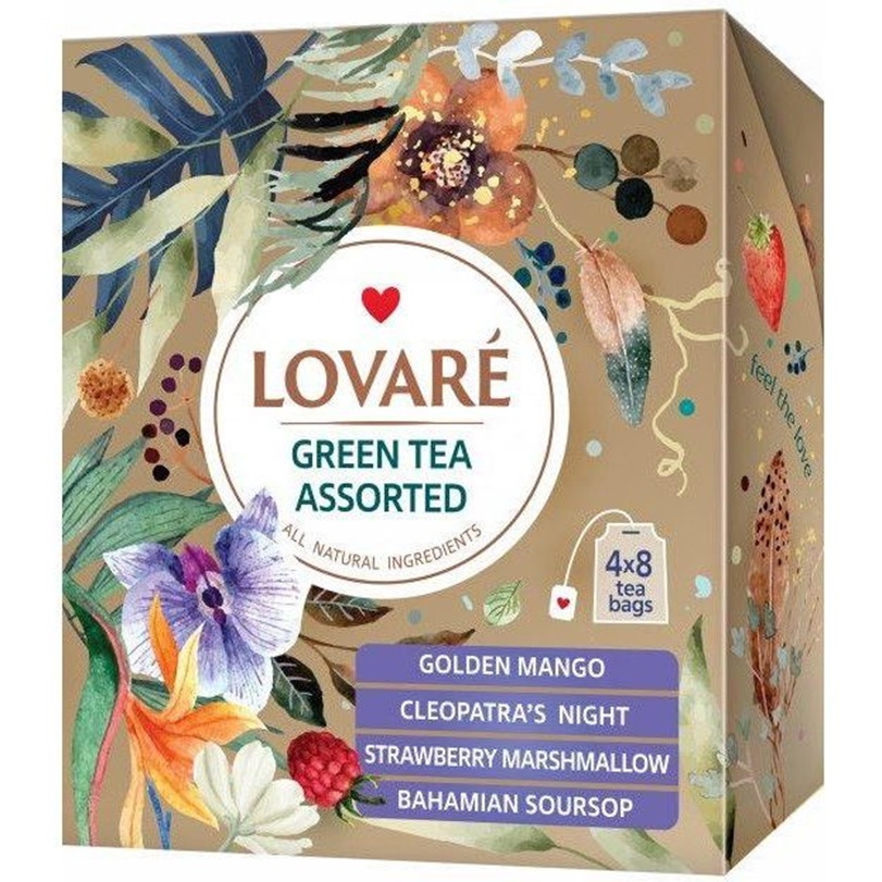 Чай зелений Lovare Assorted 48 г (32 шт. 1.5 г) (940497) - фото 1