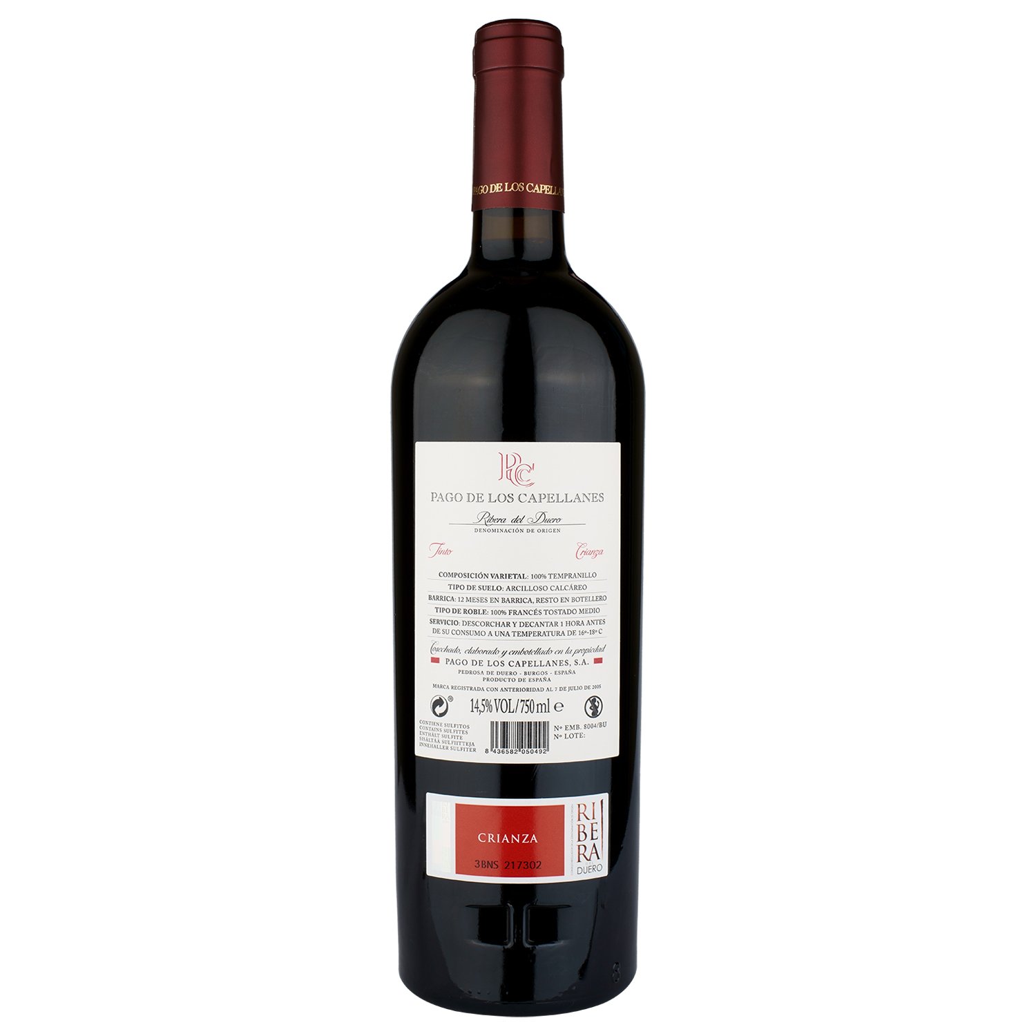 Вино Pago de los Capellanes Tinto Crianza 2019, красное, сухое, 0,75 л (R5504) - фото 2