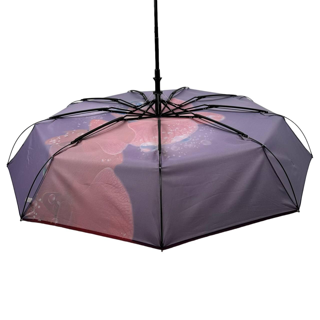 Женский складной зонтик полный автомат The Best 102 см фиолетовый - фото 5
