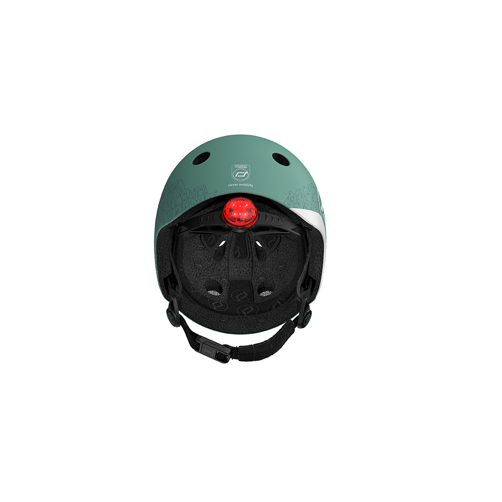 Шлем защитный Scoot and Ride светоотражающий, с фонариком, 45-51 см (XXS/XS), серо-зеленый (SR-210225-FOREST) - фото 6
