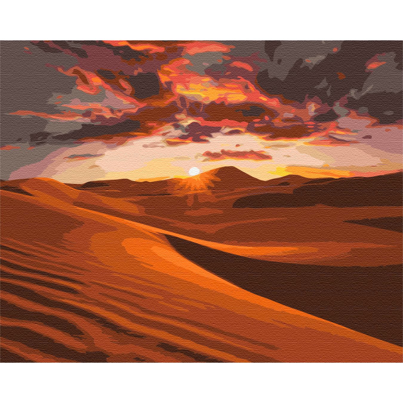 Картина за номерами Захід сонця в пустелі Brushme 40x50 см різнокольорова 000221082 - фото 1