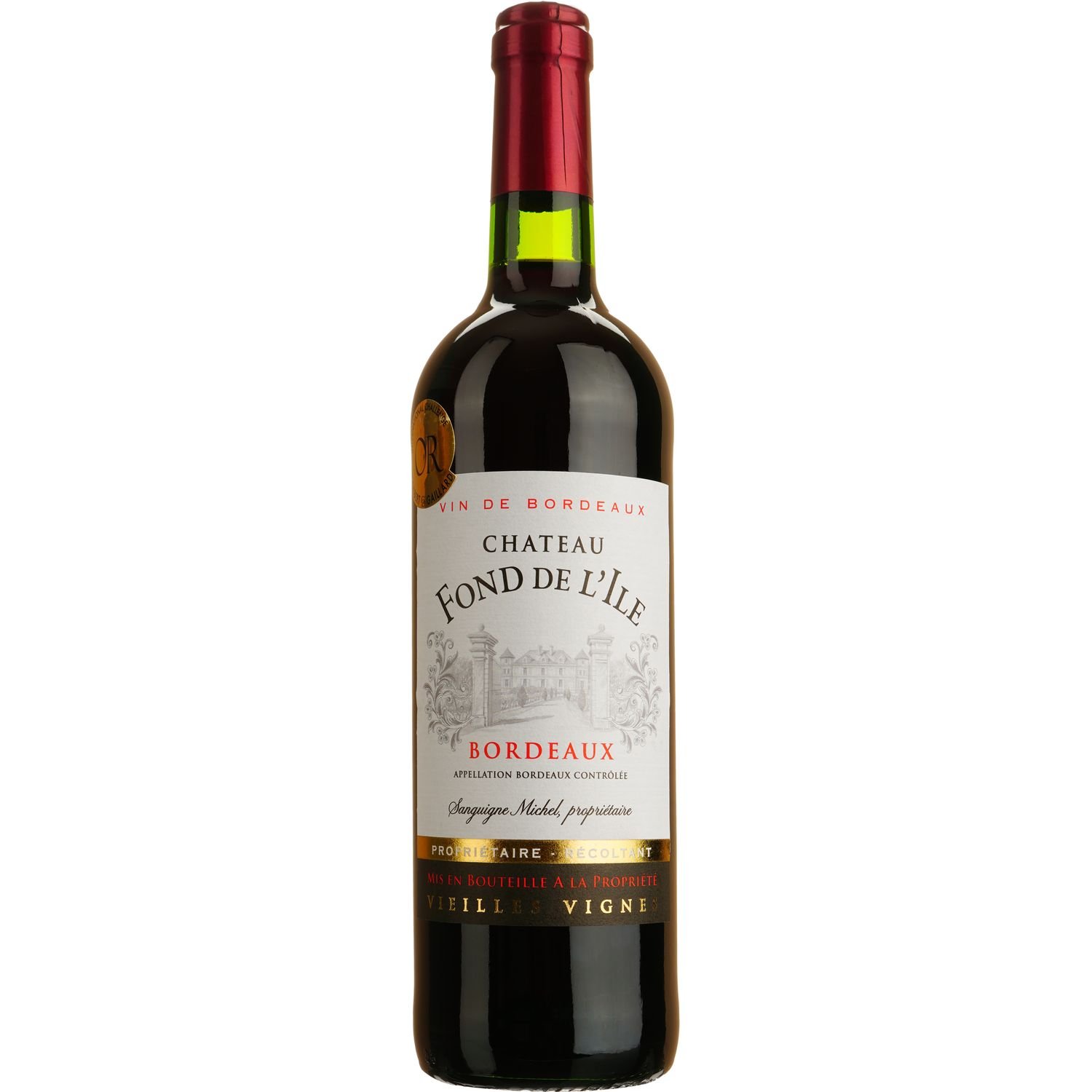 Вино Chateau Fond De L'ile Bordeaux, красное, сухое, 0,75 л - фото 1