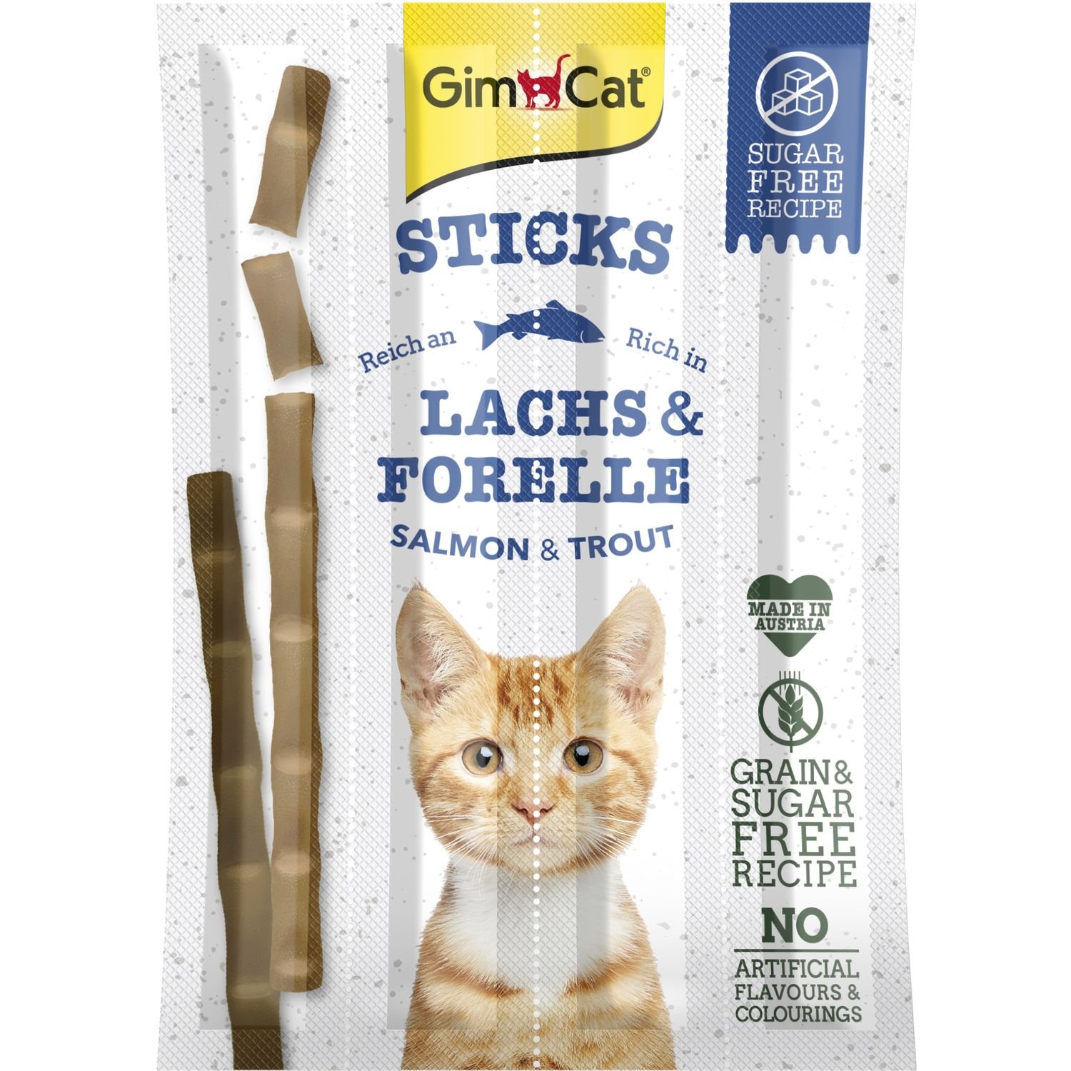 Ласощі для котів GimCat Sticks Salmon&Trout з лососем та тріскою, 20 г - фото 1