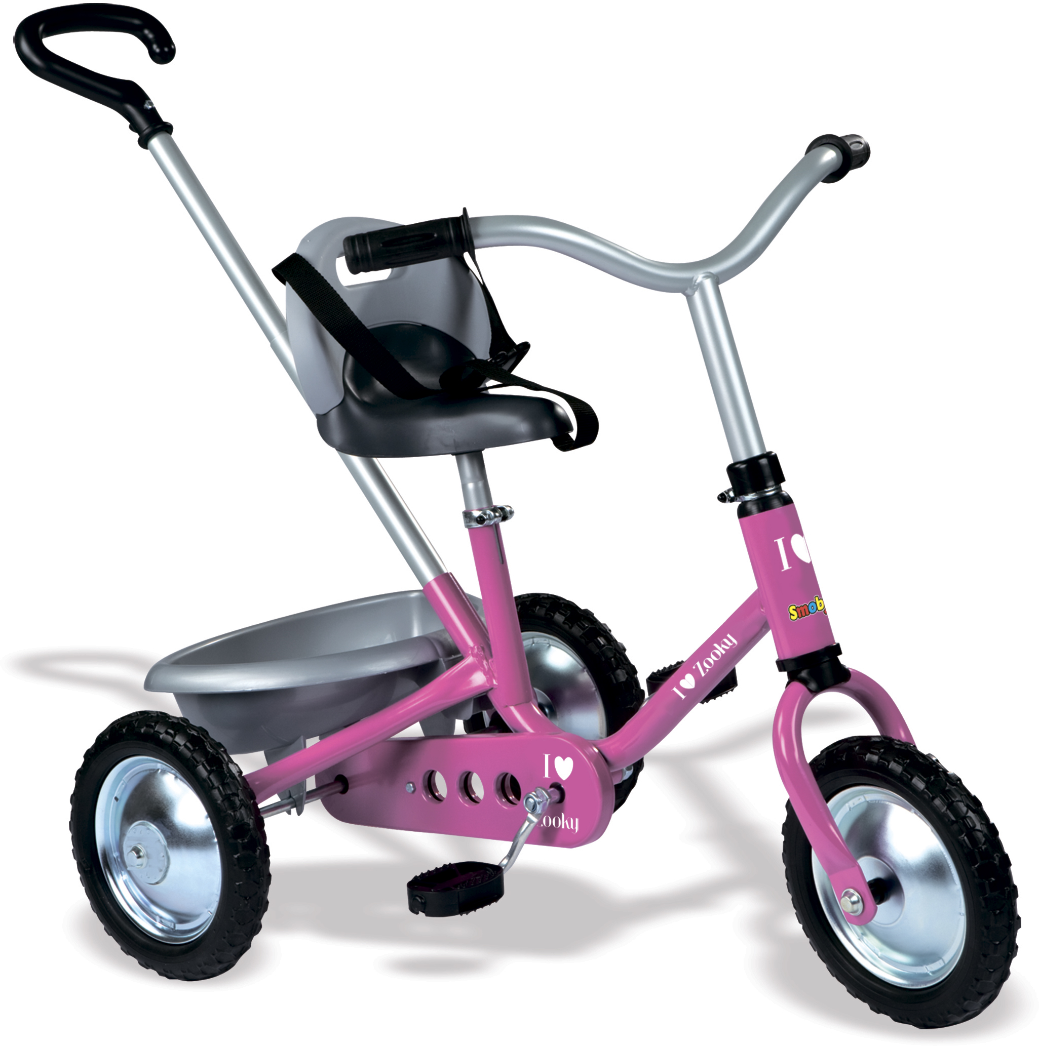 Триколісний велосипед Smoby Toys Zooky з багажником, рожевий (454016) - фото 1