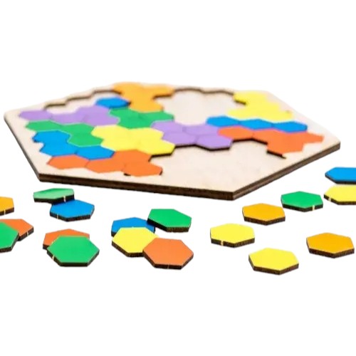 Дерев'яна гра-головоломка для дітей PuzzleOk Шестикутник - фото 2