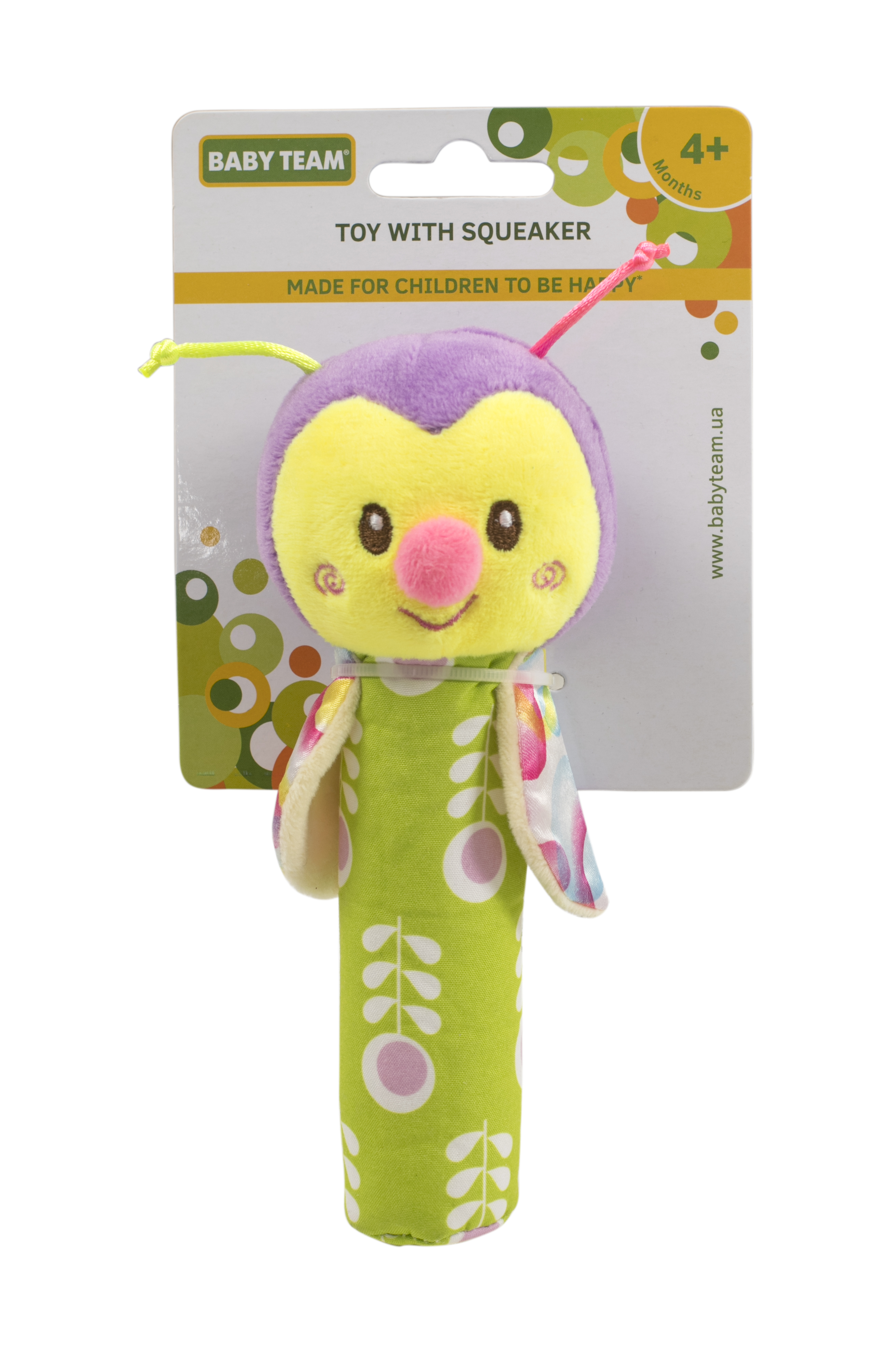 Іграшка-пищалка Baby Team Бджілка, зелена (8500_Пчелка_зеленая) - фото 1