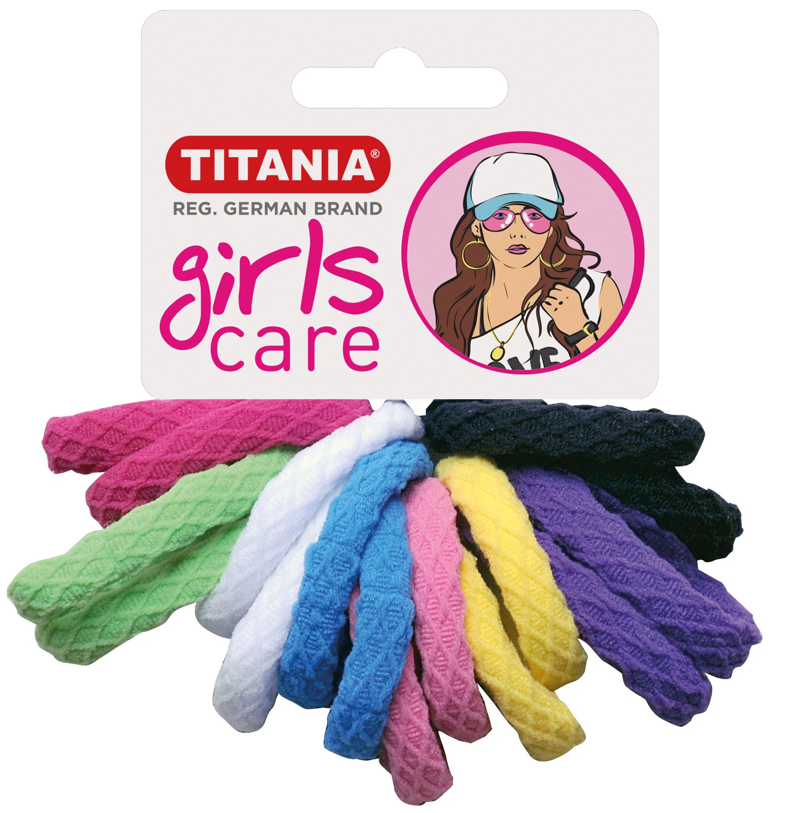 Набір різнокольорових резинок для волосся Titania, 16 шт., 4 см (7827 GIRL) - фото 1