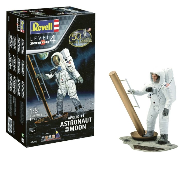 Сборная модель Revell Астронавт на Луне, Миссия Аполлон 11, уровень 4, масштаб 1:8, 24 детали (RVL-03702) - фото 2