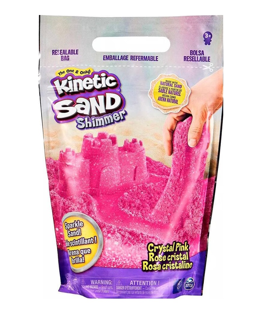 Песок для детского творчества Kinetic Sand Розовый блеск, 907 г (71489P) - фото 1
