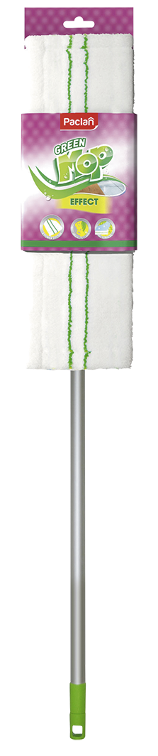 Швабра Paclan Green Mop Effect с плоской насадкой и телескопической ручкой - фото 1