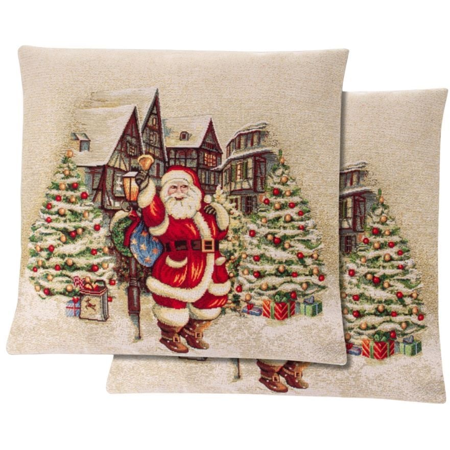 Наволочка новорічна Lefard Home Textile Village гобеленова з люрексом, 45х45 см (732-246) - фото 1
