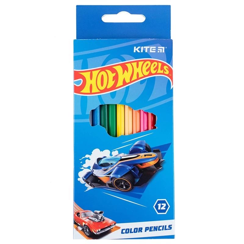 Цветные карандаши Kite Hot Wheels 12 шт. (HW23-051) - фото 1