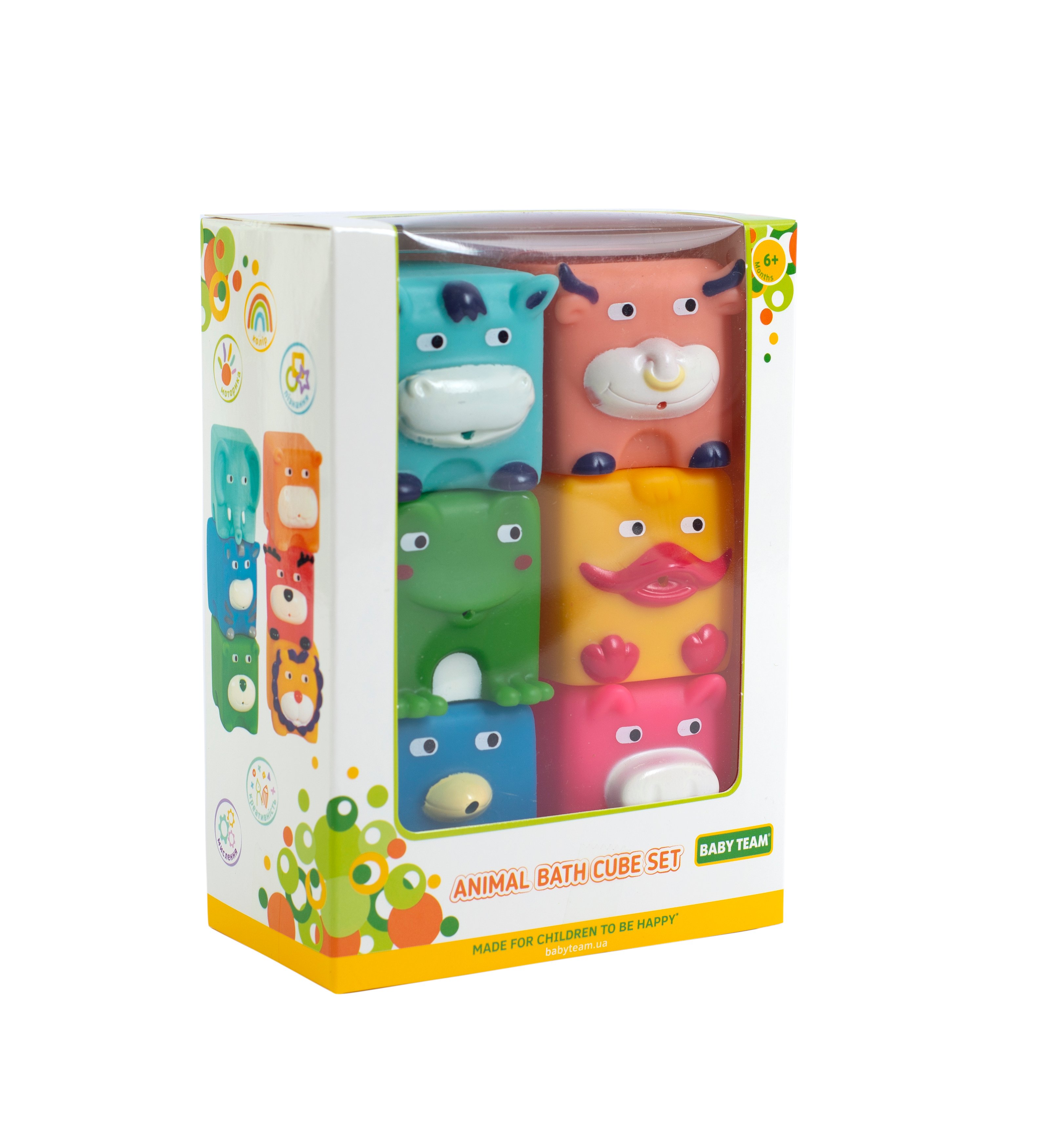 Набор игрушек для ванной Baby Team Зверята-кубики (9050_ набор с утенком ) - фото 3
