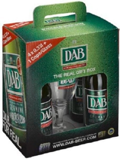 Набір пива DAB 5% (4 шт. х 0.33 л) + келих - фото 1