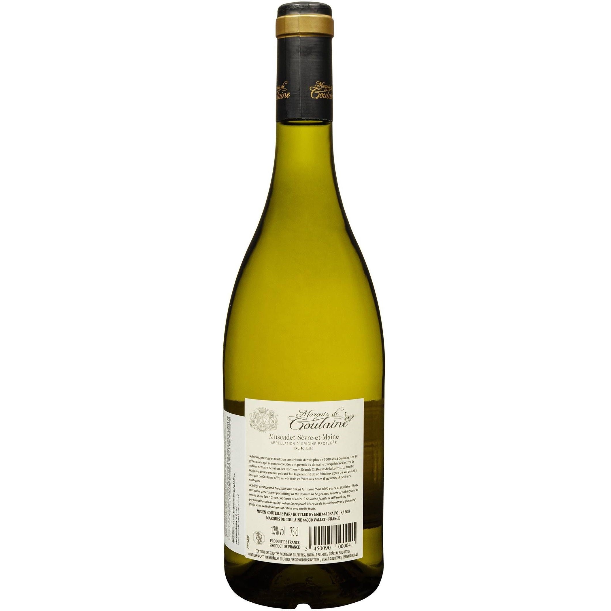 Вино Marquis de Goulaine Muscadet Serve-et-Maine белое сухое 0.75 л - фото 2