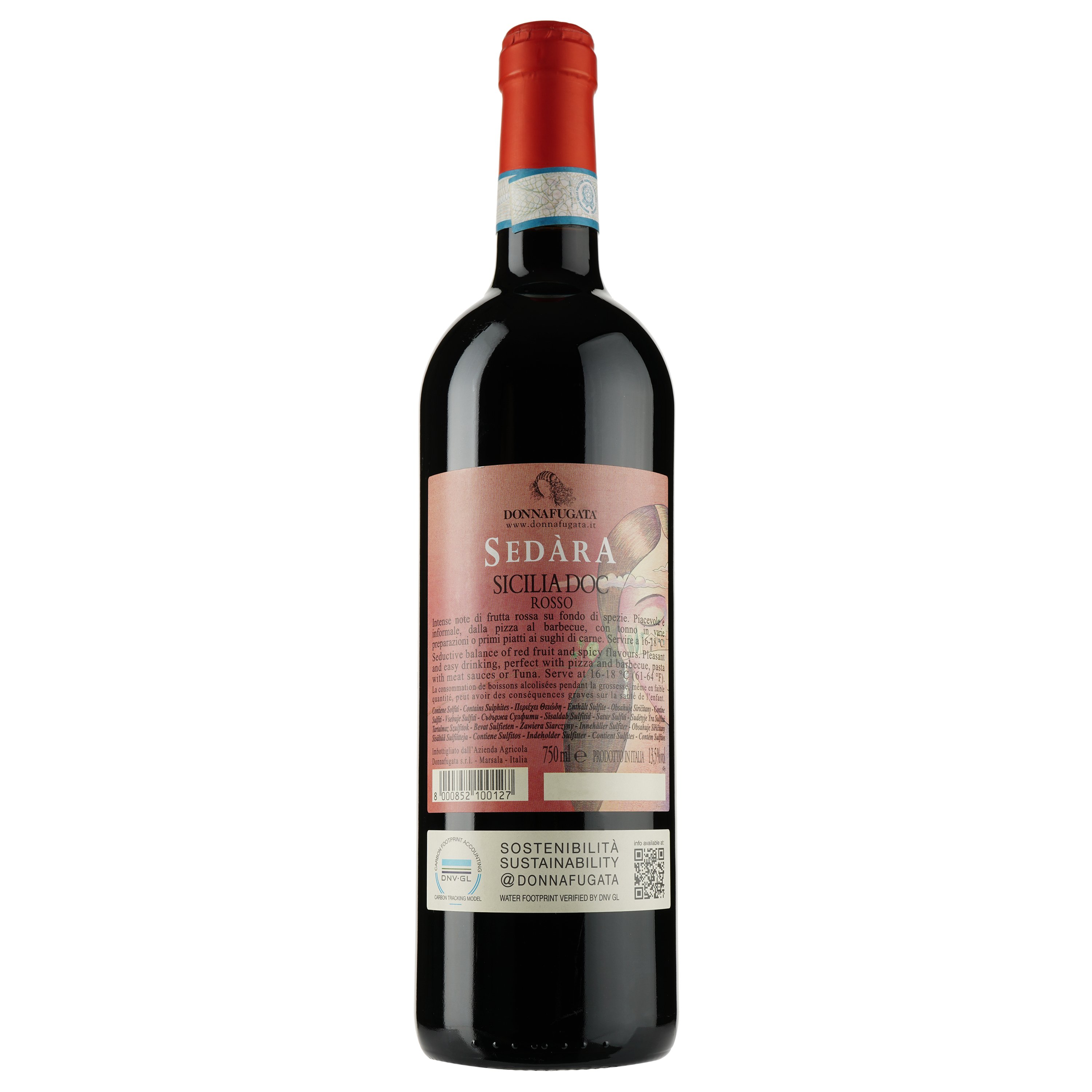 Вино Donnafugata Sedara, красное, сухое, 13%, 0,75 л (8000013930884) - фото 2
