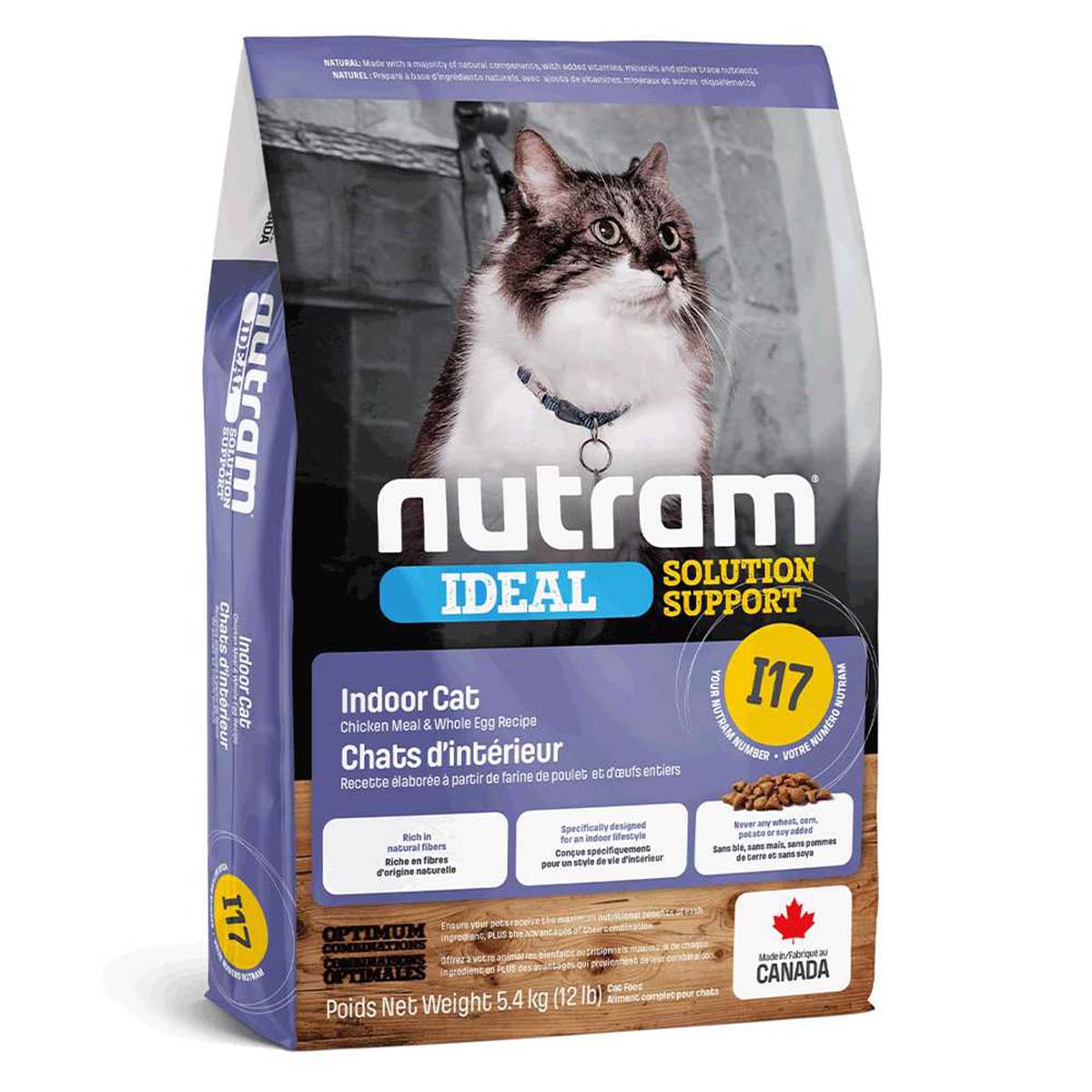 Сухой корм для кошек живущих в помещении Nutram - I17 Ideal SS Холистик, с курицей и яйцами, 1,13 кг (I17_(1,13kg) - фото 1