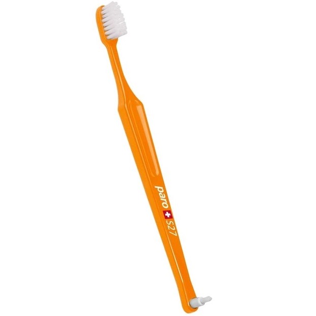 Дитяча зубна щітка Paro Swiss S27 м'яка помаранчева - фото 1