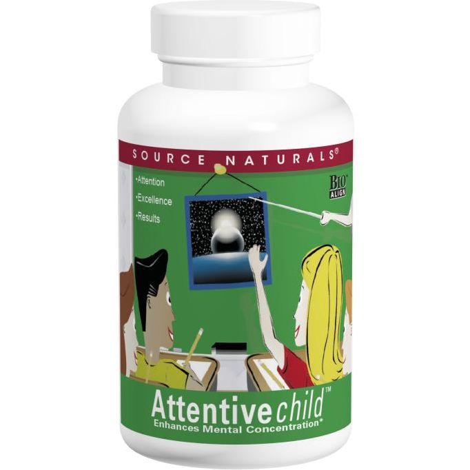 Комплекс для поддержки внимания у детей Source Naturals Attentive Child 60 таблеток - фото 1