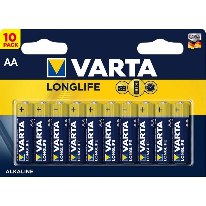 Батарейки Varta Longlife AA Bli Alkaline, 10 шт. (4106101461) - фото 3