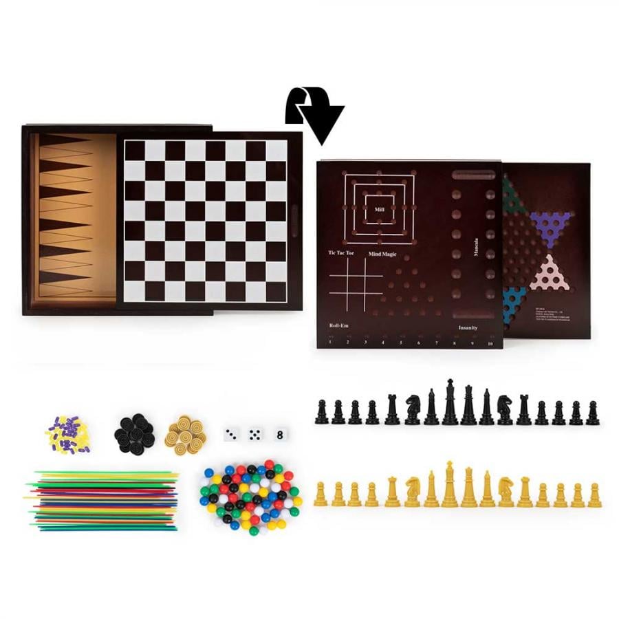 Набор Spin Master из 10 классических игр в деревянной коробке (SM98376/6065366) - фото 4