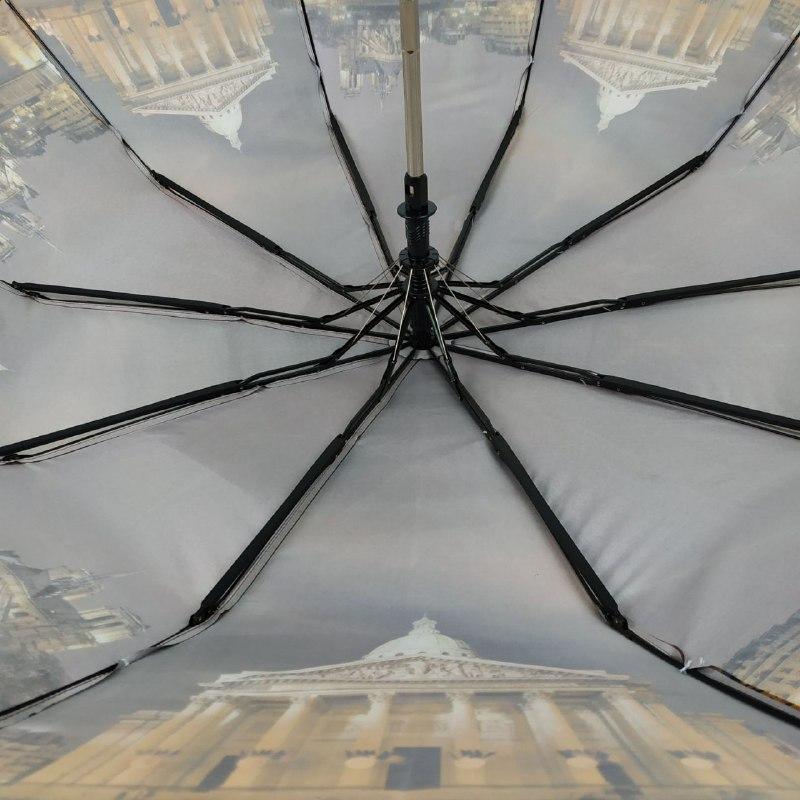 Женский складной зонтик полуавтомат S&L 99 см коричневый - фото 2