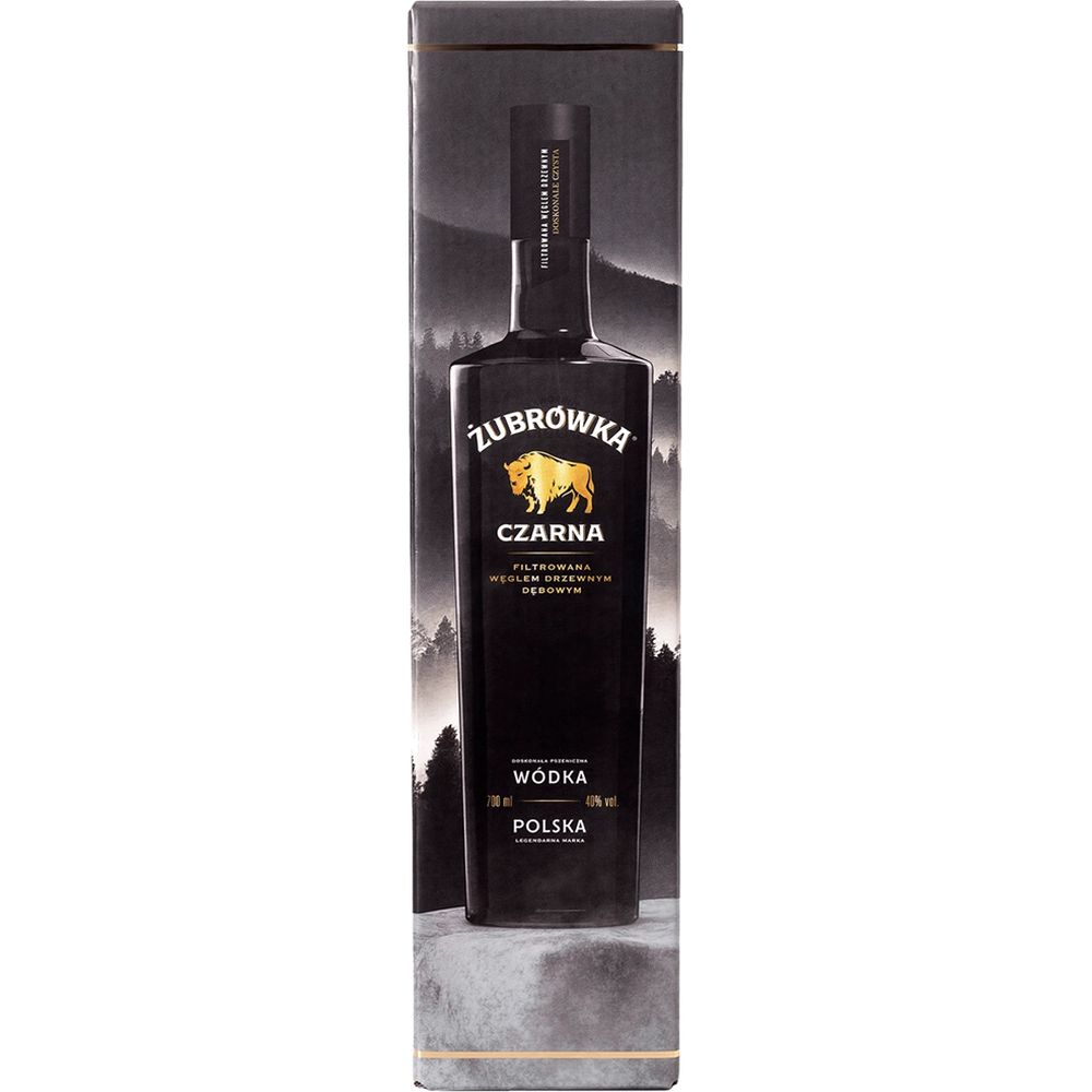 Водка Zubrowka Czarna 40% 0.7 л в подарочной упаковке - фото 2