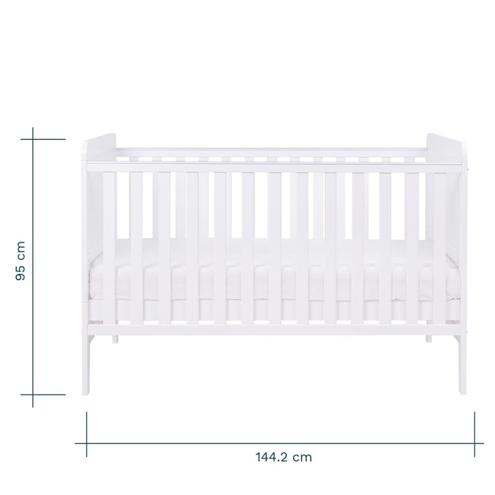 Кроватка Tutti Bambini Rio с пеленатором и матрасом Deluxe Eco Fibre 140 х 70 см белая (211030/1111.01) - фото 3