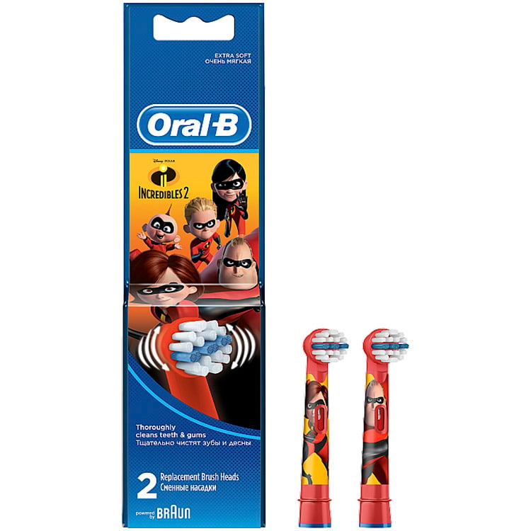Змінні насадки для електричних зубних щіток Oral-B Stage Power/EB10 Incredibles 2, 2 шт. - фото 1