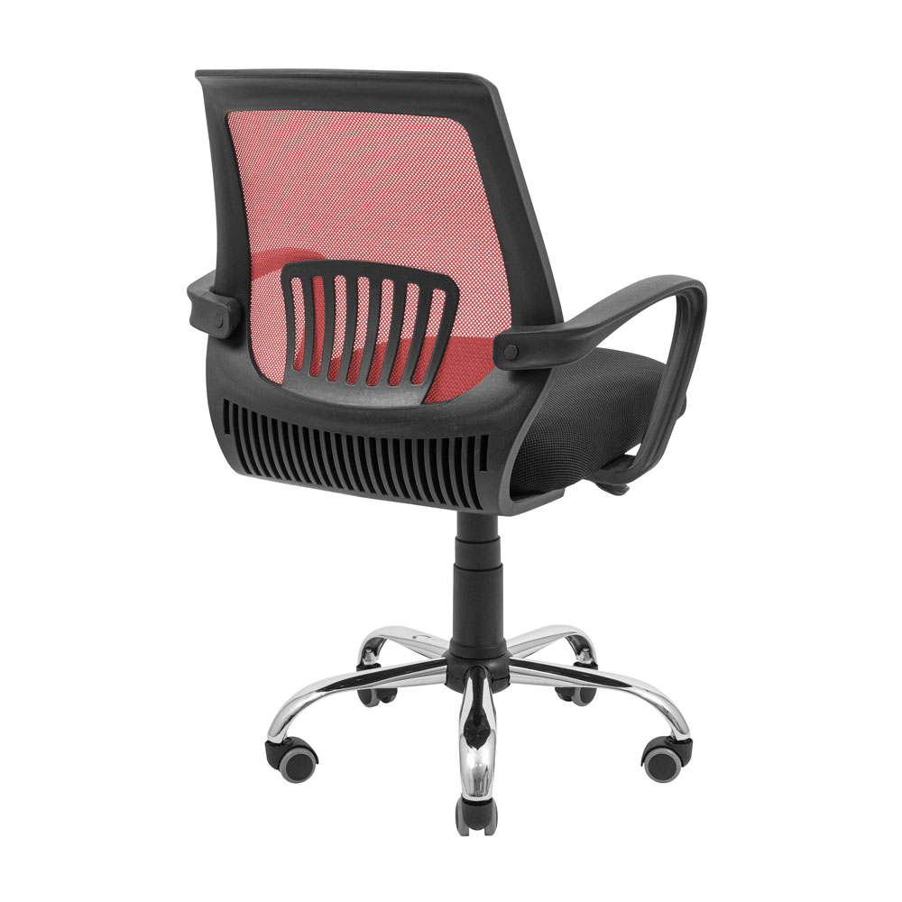 Крісло комп'ютерне Richman Стар Хром Піастра сітка чорний + червоний (RCM-1104) - фото 4