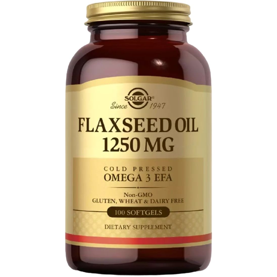 Льняное масло Solgar Flaxseed Oil 1250 мг 100 капсул - фото 1