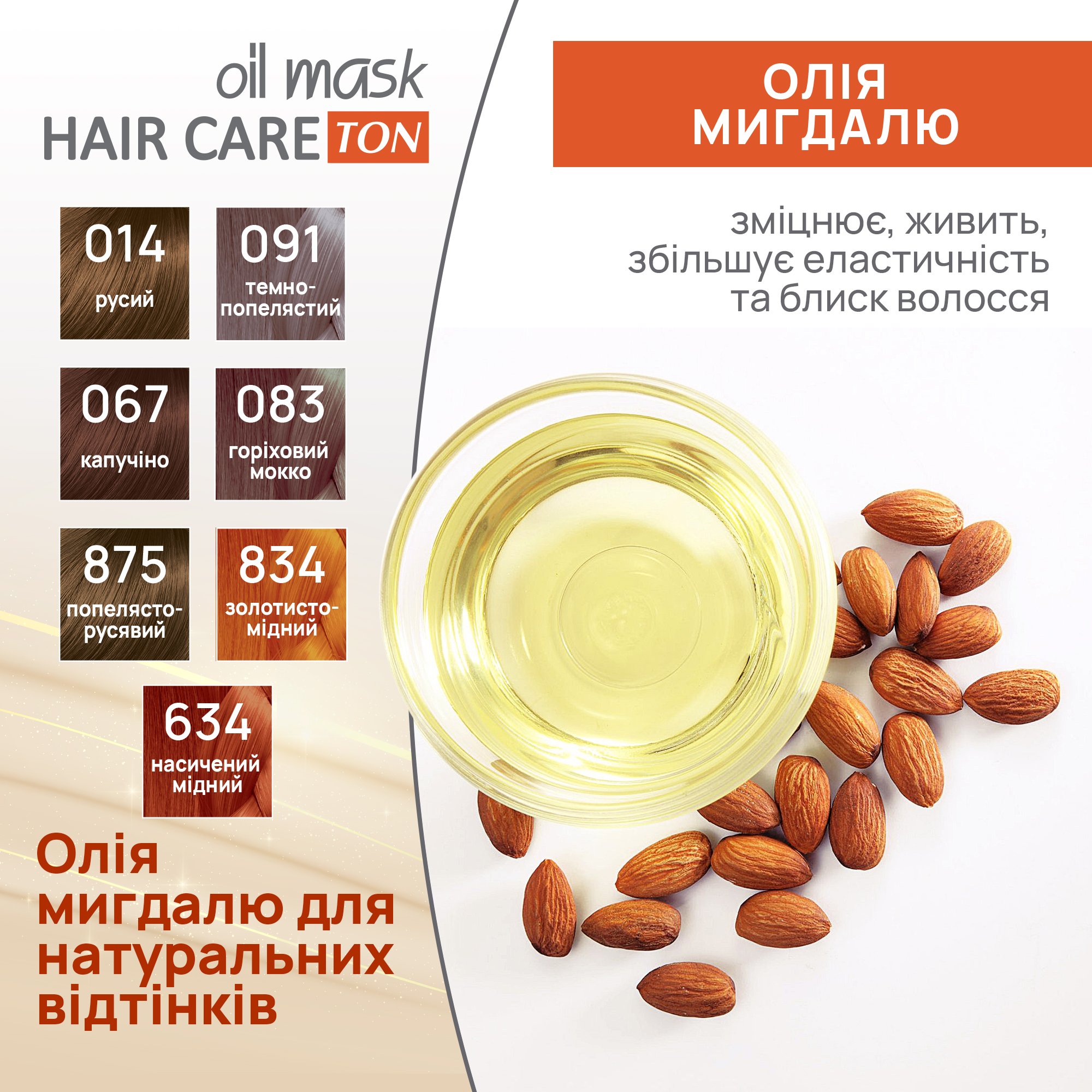 Тонуюча маска для волосся Acme Color Hair Care Ton oil mask, відтінок 834, золотисто-мідний, 30 мл - фото 6