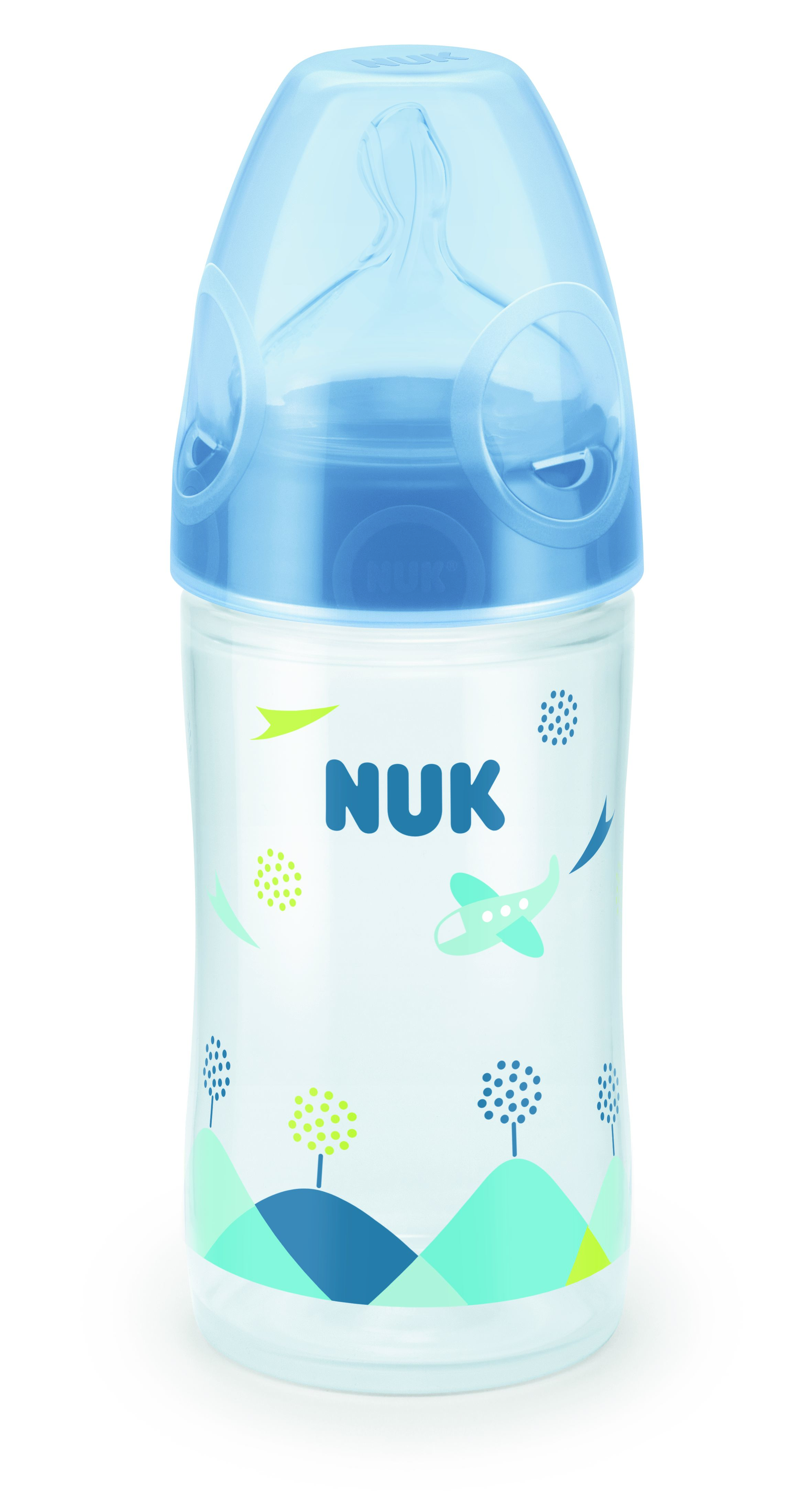 Пляшечка Nuk New Class, з силіконовою соскою, 0-6 міс., 150 мл, синій (10743578/1) - фото 1