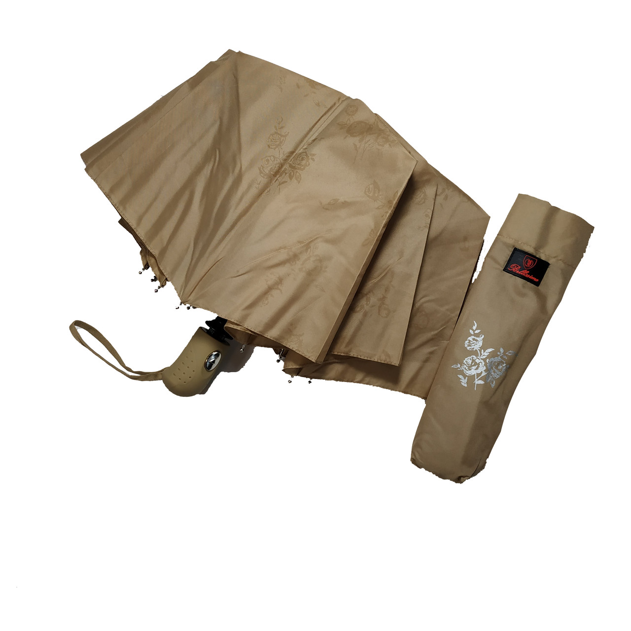 Женский складной зонтик полуавтомат Bellissimo 99 см бежевый - фото 3