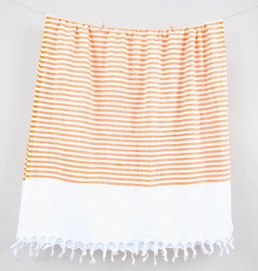 Полотенце Barine Pestemal White Imbat, 170х90 см, оранжевый с белым (2000022171526) - фото 1