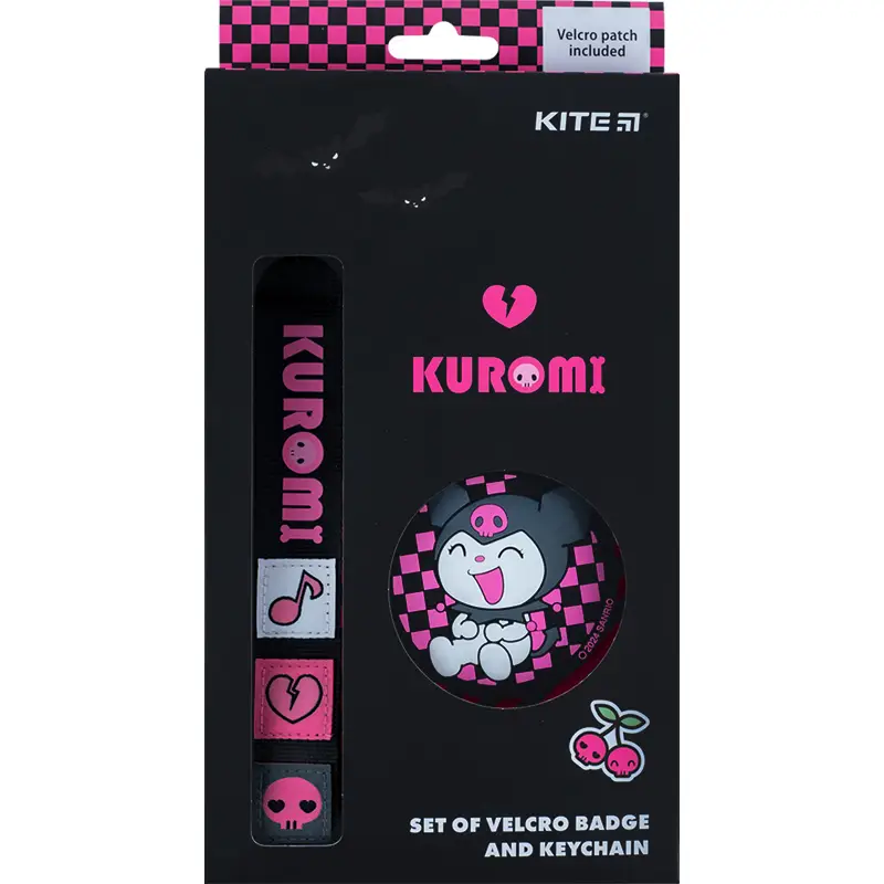 Набор бейдж на липучке и подвеска Kite Kuromi HK24-3010-2 - фото 1