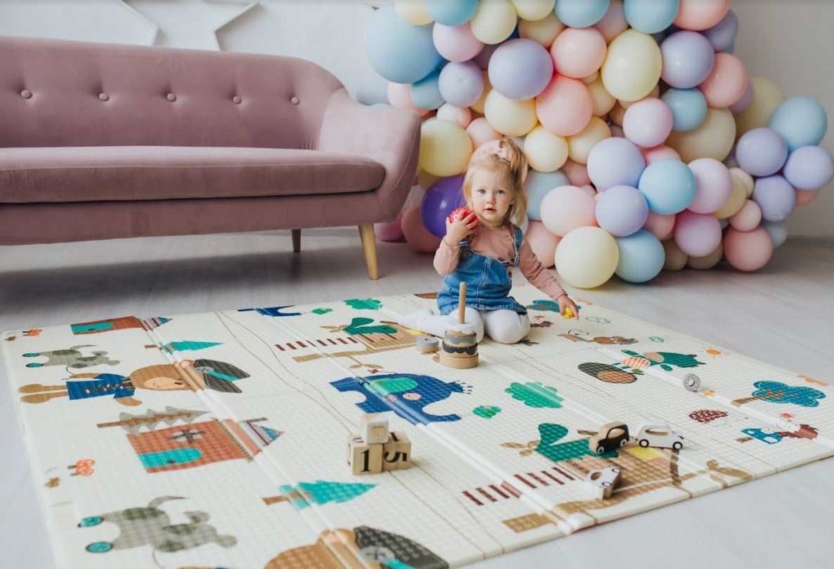 Дитячий двосторонній складаний килимок Poppet Лісові мешканці та Добрі сусіди, 150х180 см (PP008-150) - фото 9