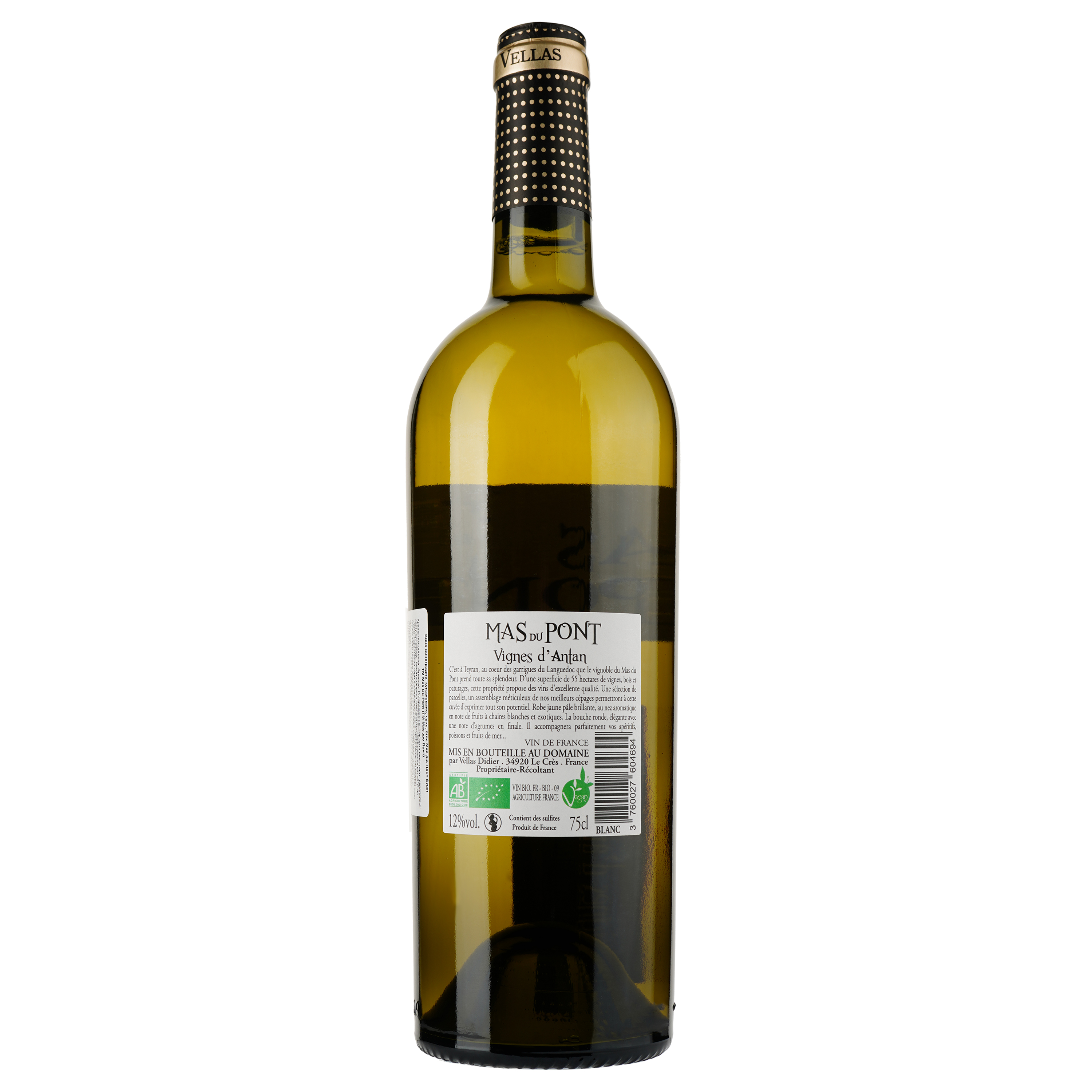 Вино Mas Du Pont Vignes d'Antan Vin de France, біле, сухе, 0,75 л - фото 2