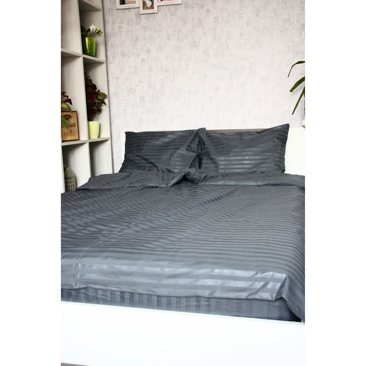 Комплект постільної білизни LightHouse Mf Stripe Graphite, полуторний, сірий (604972) - фото 2