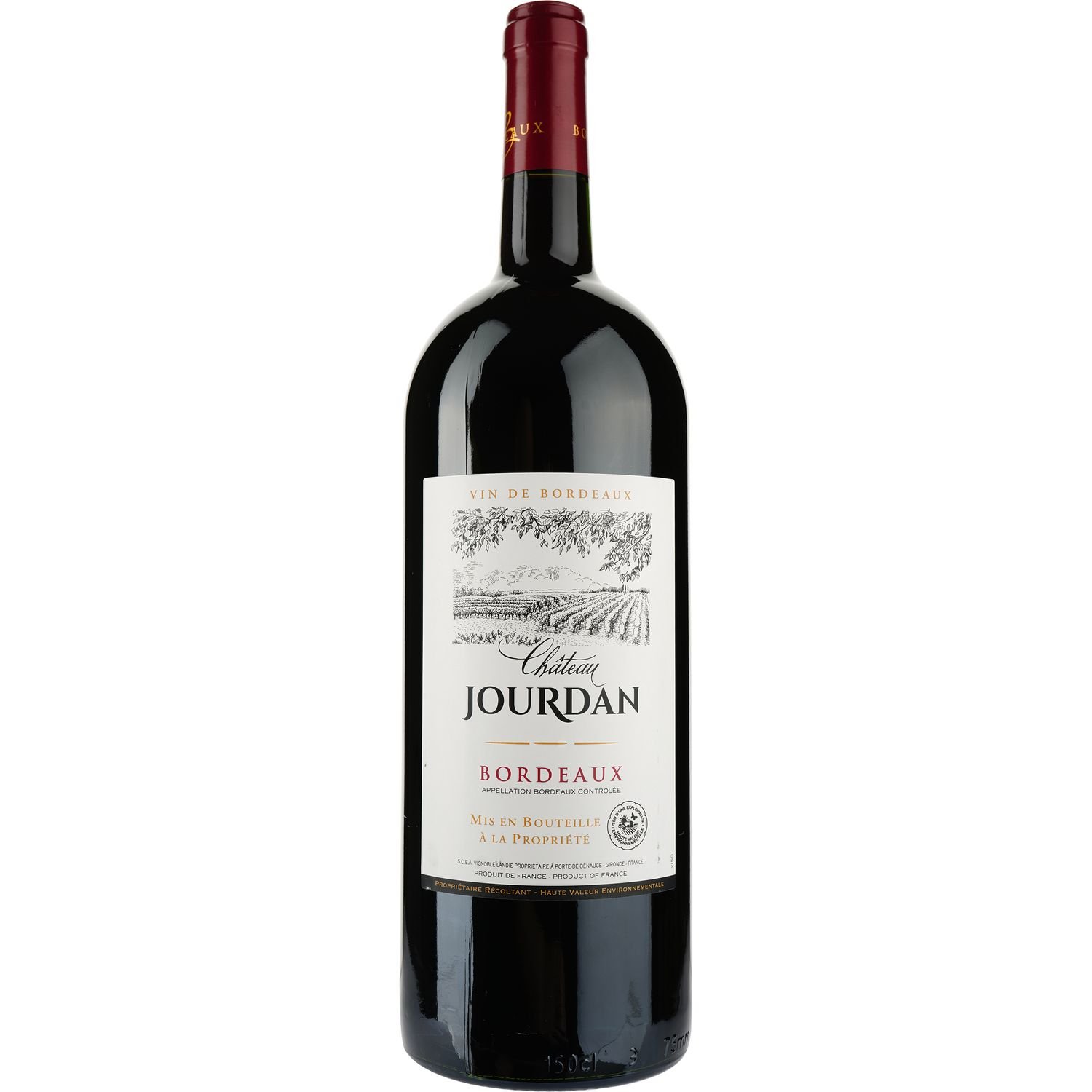 Вино Chateau Jourdan AOP Bordeaux 2022, червоне, сухе, 1,5 л - фото 1