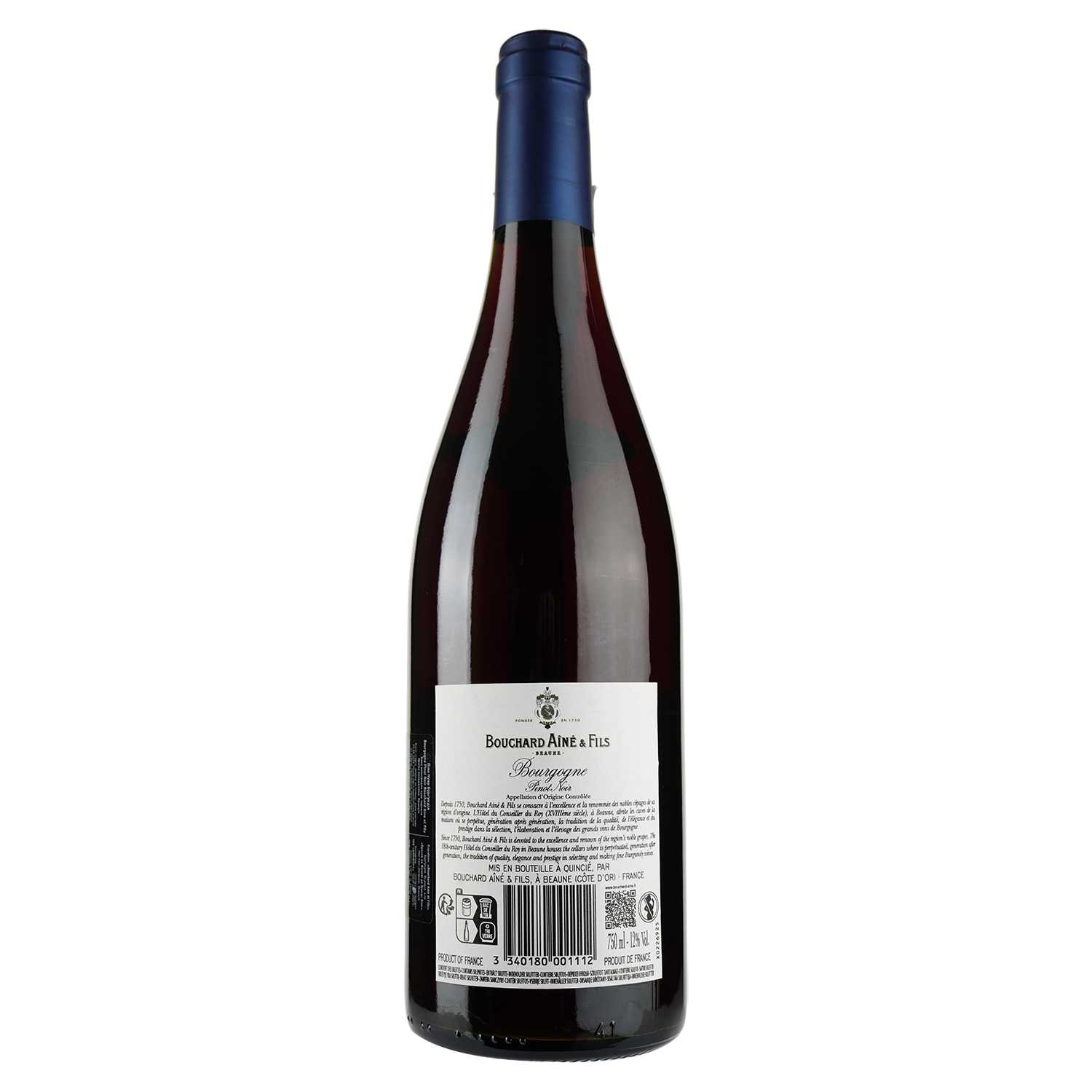 Вино Bouchard Aine&Fils Bourgogne Pinot Noir, красное, сухое, 12,5%, 0,75 л - фото 2