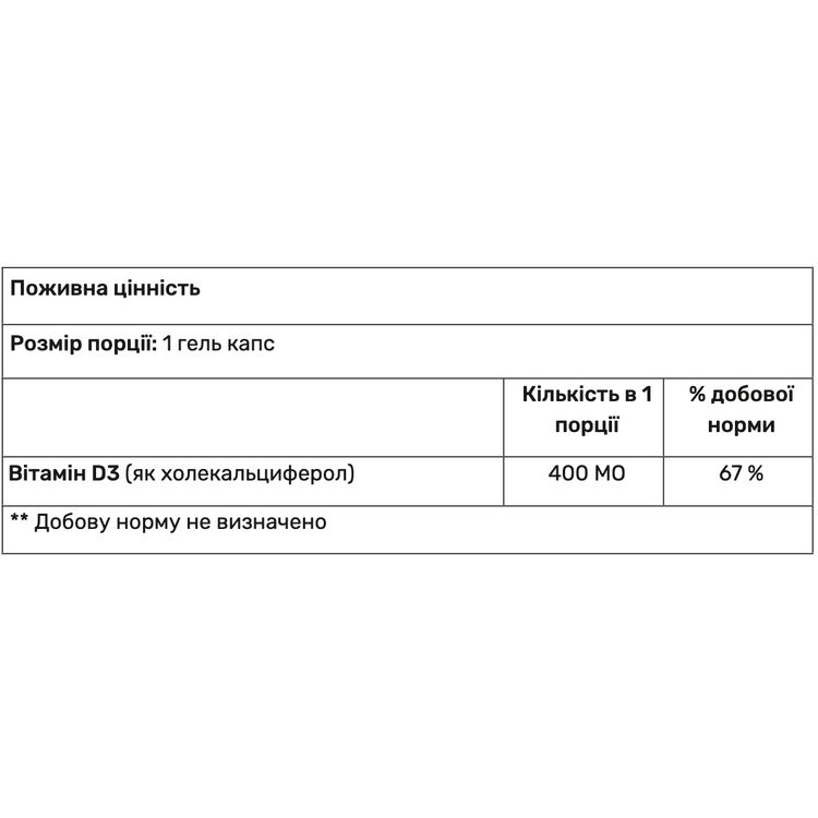 Вітамін D3 Haya Labs Vitamin D-3 400 МО 250 гель капсул - фото 2
