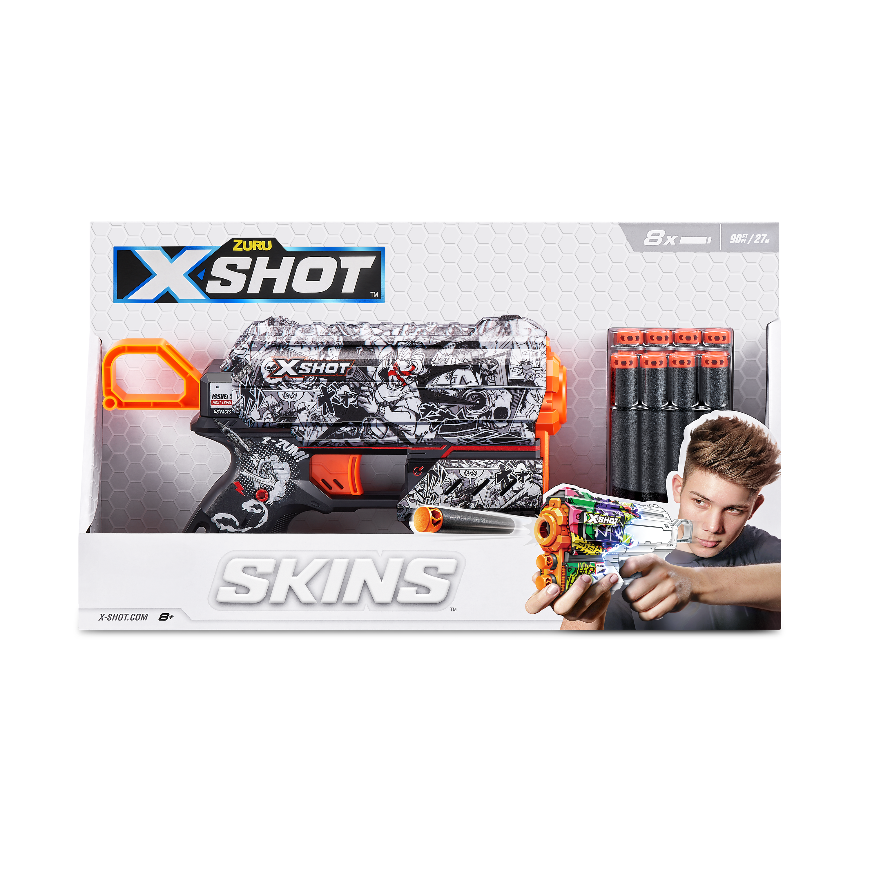 Швидкострільний бластер Zuru X-Shot Skins Flux Illustrate, 8 патронів (36516D) - фото 6