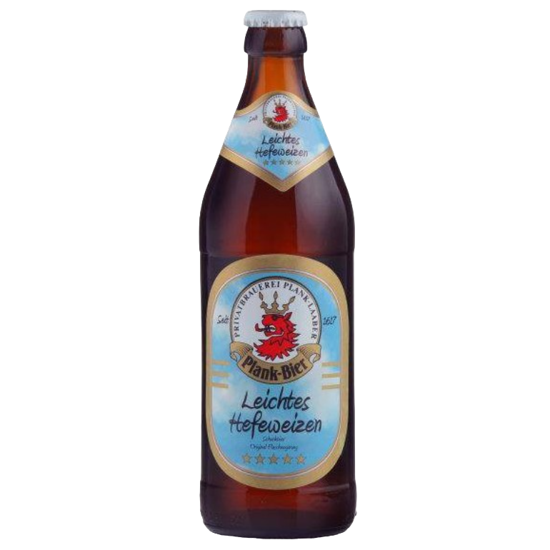 Пиво Plank Leichtes Hefeweizen, светлое, нефильтрованное, 2,9%, 0,5 л - фото 1