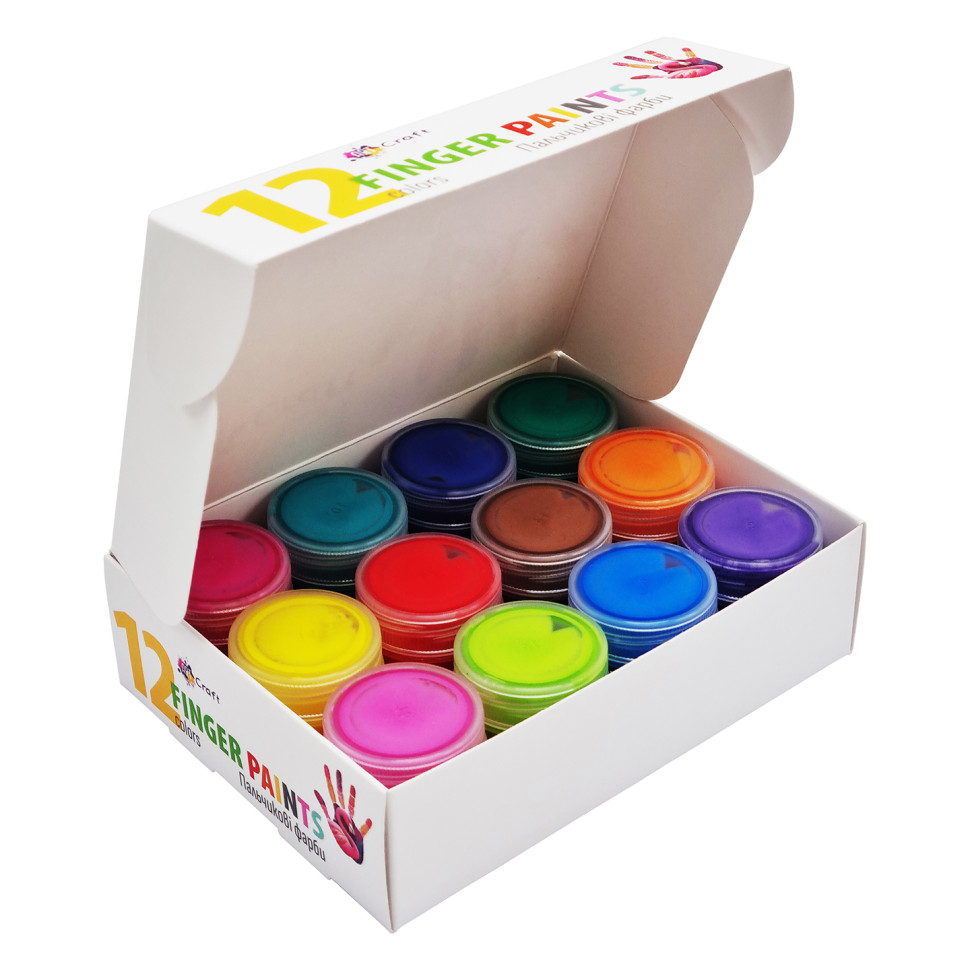 Набор пальчиковых красок ArtCraft 12 цветов по 20 мл 5025-AC - фото 2